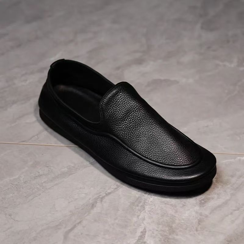 SOFT BLACK LEATHER MOCCASINS-TZN